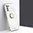 Ultra-thin Silicone Gel Soft Case Cover with Magnetic Finger Ring Stand XL1 for Samsung Galaxy S20 FE (2022) 5G White