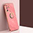 Ultra-thin Silicone Gel Soft Case Cover with Magnetic Finger Ring Stand XL1 for Samsung Galaxy S20 Ultra Hot Pink