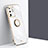 Ultra-thin Silicone Gel Soft Case Cover with Magnetic Finger Ring Stand XL1 for Samsung Galaxy S20 Ultra White