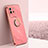 Ultra-thin Silicone Gel Soft Case Cover with Magnetic Finger Ring Stand XL1 for Vivo iQOO Neo6 5G Hot Pink