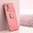 Ultra-thin Silicone Gel Soft Case Cover with Magnetic Finger Ring Stand XL1 for Vivo iQOO Neo7 5G Hot Pink