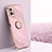 Ultra-thin Silicone Gel Soft Case Cover with Magnetic Finger Ring Stand XL1 for Vivo iQOO Z6 5G Pink