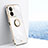 Ultra-thin Silicone Gel Soft Case Cover with Magnetic Finger Ring Stand XL1 for Vivo iQOO Z7 5G White