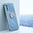 Ultra-thin Silicone Gel Soft Case Cover with Magnetic Finger Ring Stand XL1 for Vivo V23 Pro 5G Blue