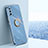 Ultra-thin Silicone Gel Soft Case Cover with Magnetic Finger Ring Stand XL1 for Vivo V23e 5G Blue