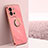 Ultra-thin Silicone Gel Soft Case Cover with Magnetic Finger Ring Stand XL1 for Vivo V25e Hot Pink