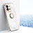 Ultra-thin Silicone Gel Soft Case Cover with Magnetic Finger Ring Stand XL1 for Vivo V25e White