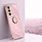 Ultra-thin Silicone Gel Soft Case Cover with Magnetic Finger Ring Stand XL1 for Vivo V27 5G