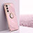 Ultra-thin Silicone Gel Soft Case Cover with Magnetic Finger Ring Stand XL1 for Vivo V27e 5G