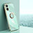 Ultra-thin Silicone Gel Soft Case Cover with Magnetic Finger Ring Stand XL1 for Vivo Y02S Green