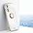 Ultra-thin Silicone Gel Soft Case Cover with Magnetic Finger Ring Stand XL1 for Vivo Y100 5G White