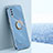 Ultra-thin Silicone Gel Soft Case Cover with Magnetic Finger Ring Stand XL1 for Vivo Y12A Blue