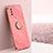 Ultra-thin Silicone Gel Soft Case Cover with Magnetic Finger Ring Stand XL1 for Vivo Y12A Hot Pink