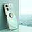 Ultra-thin Silicone Gel Soft Case Cover with Magnetic Finger Ring Stand XL1 for Vivo Y16 Green