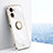 Ultra-thin Silicone Gel Soft Case Cover with Magnetic Finger Ring Stand XL1 for Vivo Y16 White