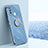 Ultra-thin Silicone Gel Soft Case Cover with Magnetic Finger Ring Stand XL1 for Vivo Y19 Blue