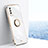 Ultra-thin Silicone Gel Soft Case Cover with Magnetic Finger Ring Stand XL1 for Vivo Y30g White