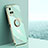 Ultra-thin Silicone Gel Soft Case Cover with Magnetic Finger Ring Stand XL1 for Vivo Y33s Green