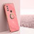 Ultra-thin Silicone Gel Soft Case Cover with Magnetic Finger Ring Stand XL1 for Vivo Y3s Hot Pink