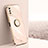 Ultra-thin Silicone Gel Soft Case Cover with Magnetic Finger Ring Stand XL1 for Vivo Y50t Gold