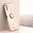 Ultra-thin Silicone Gel Soft Case Cover with Magnetic Finger Ring Stand XL1 for Vivo Y51s 5G Gold