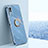 Ultra-thin Silicone Gel Soft Case Cover with Magnetic Finger Ring Stand XL1 for Vivo Y53s NFC Blue
