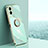 Ultra-thin Silicone Gel Soft Case Cover with Magnetic Finger Ring Stand XL1 for Vivo Y72t Green