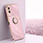 Ultra-thin Silicone Gel Soft Case Cover with Magnetic Finger Ring Stand XL1 for Vivo Y76s 5G Pink