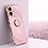 Ultra-thin Silicone Gel Soft Case Cover with Magnetic Finger Ring Stand XL1 for Vivo Y77 5G