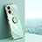 Ultra-thin Silicone Gel Soft Case Cover with Magnetic Finger Ring Stand XL1 for Vivo Y77 5G