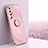 Ultra-thin Silicone Gel Soft Case Cover with Magnetic Finger Ring Stand XL1 for Xiaomi Mi 10S 5G Pink