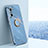 Ultra-thin Silicone Gel Soft Case Cover with Magnetic Finger Ring Stand XL1 for Xiaomi Mi 11i 5G Blue