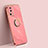 Ultra-thin Silicone Gel Soft Case Cover with Magnetic Finger Ring Stand XL1 for Xiaomi Mi 12 Lite NE 5G Hot Pink