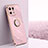 Ultra-thin Silicone Gel Soft Case Cover with Magnetic Finger Ring Stand XL1 for Xiaomi Mi 13 5G Pink