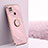 Ultra-thin Silicone Gel Soft Case Cover with Magnetic Finger Ring Stand XL1 for Xiaomi POCO C3 Pink