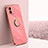 Ultra-thin Silicone Gel Soft Case Cover with Magnetic Finger Ring Stand XL1 for Xiaomi Poco C51 Hot Pink