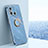 Ultra-thin Silicone Gel Soft Case Cover with Magnetic Finger Ring Stand XL1 for Xiaomi Poco C55 Blue