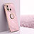 Ultra-thin Silicone Gel Soft Case Cover with Magnetic Finger Ring Stand XL1 for Xiaomi Poco C55 Pink