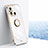 Ultra-thin Silicone Gel Soft Case Cover with Magnetic Finger Ring Stand XL1 for Xiaomi Poco C55 White