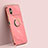 Ultra-thin Silicone Gel Soft Case Cover with Magnetic Finger Ring Stand XL1 for Xiaomi Poco M4 5G Hot Pink