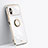 Ultra-thin Silicone Gel Soft Case Cover with Magnetic Finger Ring Stand XL1 for Xiaomi Poco M4 5G White