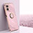 Ultra-thin Silicone Gel Soft Case Cover with Magnetic Finger Ring Stand XL1 for Xiaomi Redmi 10 5G Pink