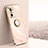 Ultra-thin Silicone Gel Soft Case Cover with Magnetic Finger Ring Stand XL1 for Xiaomi Redmi K40 5G Gold