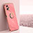 Ultra-thin Silicone Gel Soft Case Cover with Magnetic Finger Ring Stand XL1 for Xiaomi Redmi Note 11T Pro 5G Hot Pink