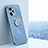 Ultra-thin Silicone Gel Soft Case Cover with Magnetic Finger Ring Stand XL1 for Xiaomi Redmi Note 12 Pro+ Plus 5G Blue