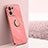 Ultra-thin Silicone Gel Soft Case Cover with Magnetic Finger Ring Stand XL1 for Xiaomi Redmi Note 13 5G Hot Pink