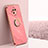 Ultra-thin Silicone Gel Soft Case Cover with Magnetic Finger Ring Stand XL1 for Xiaomi Redmi Note 9 5G Hot Pink