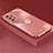 Ultra-thin Silicone Gel Soft Case Cover with Magnetic Finger Ring Stand XL2 for Samsung Galaxy A52 4G Hot Pink