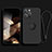 Ultra-thin Silicone Gel Soft Case Cover with Magnetic Finger Ring Stand YK1 for Apple iPhone 14 Pro Black