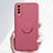 Ultra-thin Silicone Gel Soft Case Cover with Magnetic Finger Ring Stand YK1 for Vivo Y11s